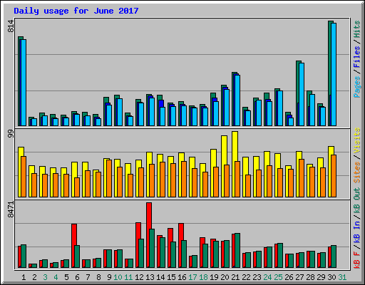 Daily usage for June 2017