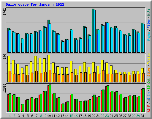 Daily usage for January 2022