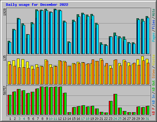 Daily usage for December 2022