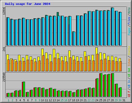 Daily usage for June 2024
