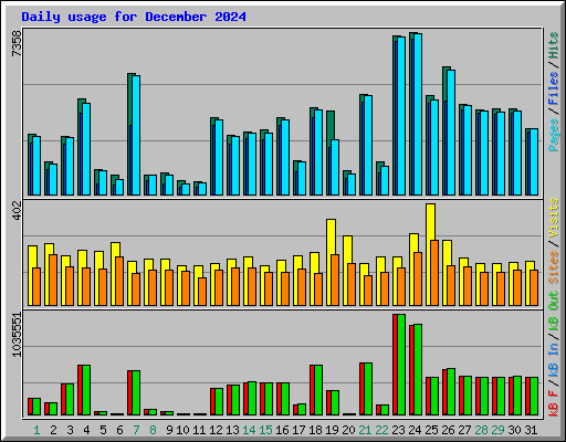 Daily usage for December 2024