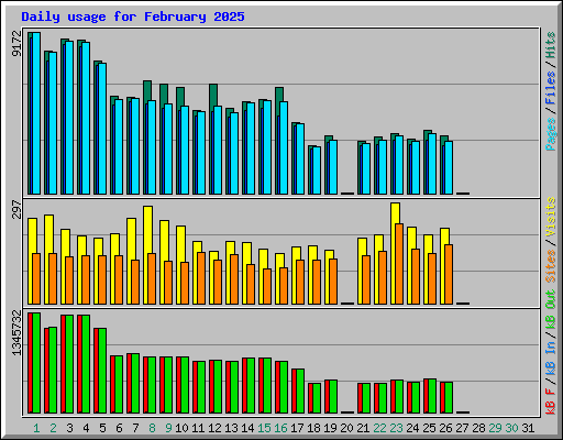 Daily usage for February 2025