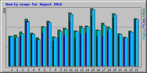 Hourly usage for August 2016