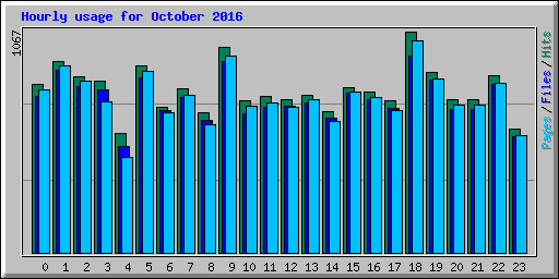 Hourly usage for October 2016