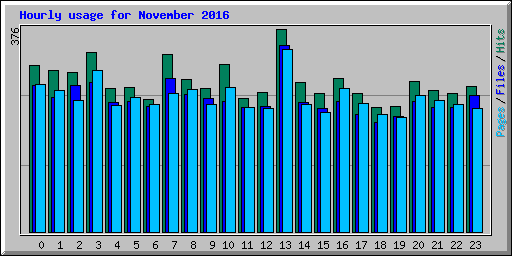 Hourly usage for November 2016