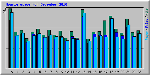 Hourly usage for December 2016