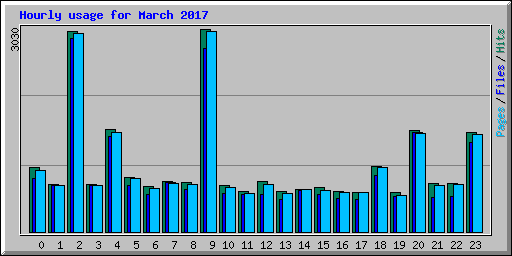 Hourly usage for March 2017
