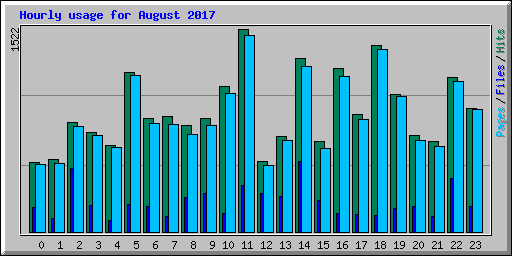 Hourly usage for August 2017