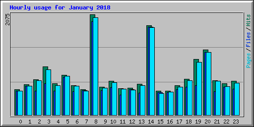 Hourly usage for January 2018
