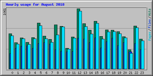 Hourly usage for August 2018
