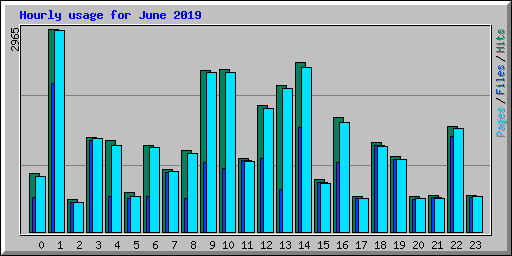 Hourly usage for June 2019