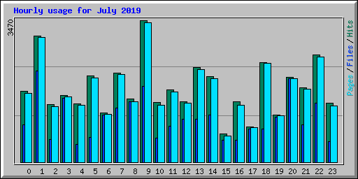 Hourly usage for July 2019