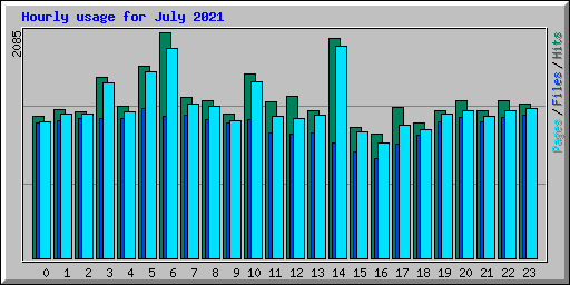 Hourly usage for July 2021
