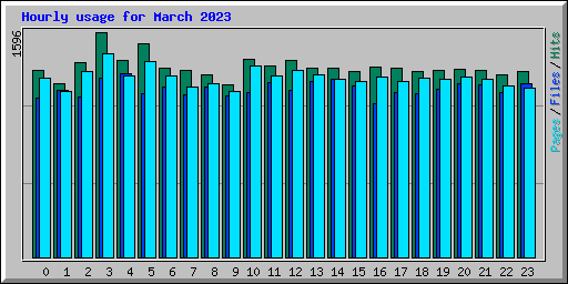 Hourly usage for March 2023