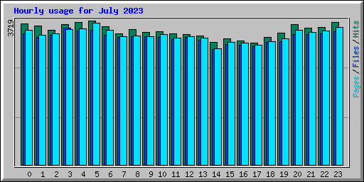 Hourly usage for July 2023