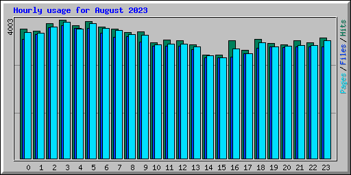 Hourly usage for August 2023