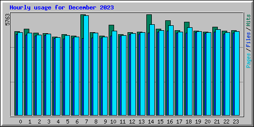 Hourly usage for December 2023