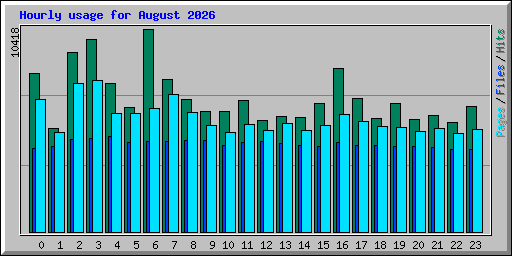Hourly usage for August 2026